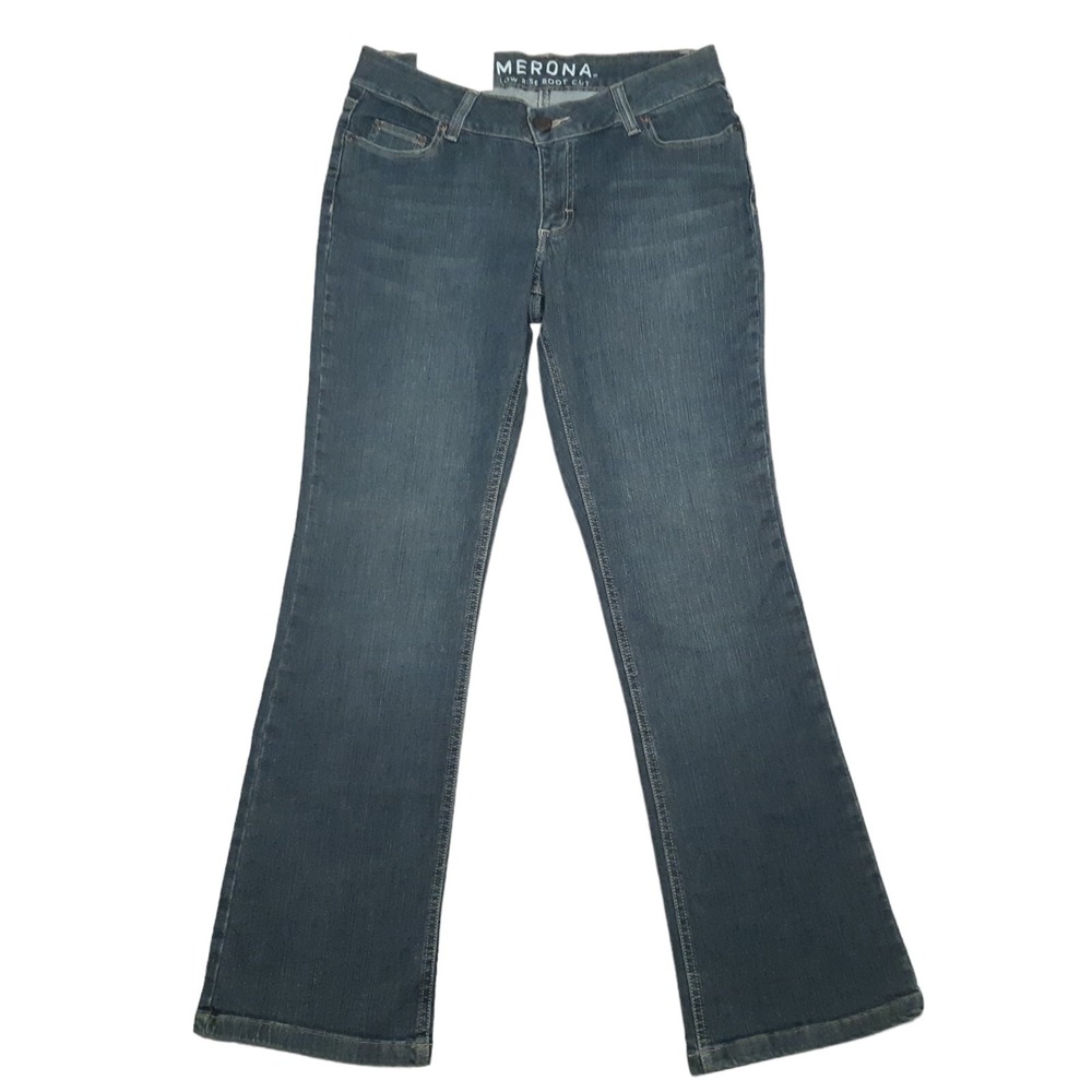 Merona Bootcut Jeans Womens 8R Dark Wash Low Rise Stretch Y2K Minimalist New